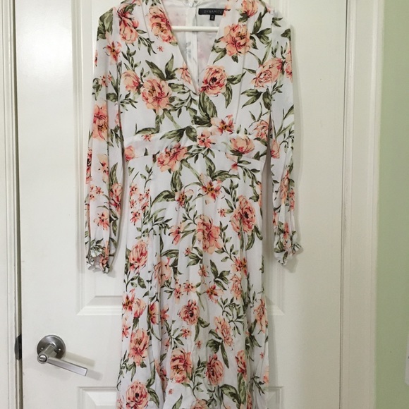 Floral Midi Dress Empire Waist Dynamite - Picture 4 of 5